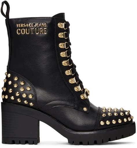 versace jeans couture black shoes|versace jeans couture boots.